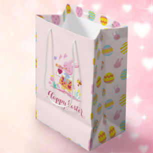 Frohe Ostern Rosa Hase Garten Ostereier Suche Mittlere Geschenktüte