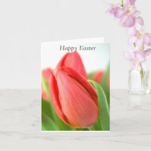 Frohe Ostern rosa Tulpen Karte