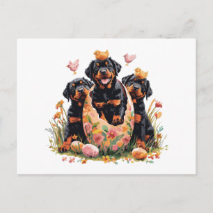 Frohe Ostern Rottweiler Hunde Feiertagspostkarte