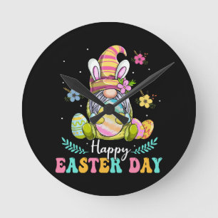 Frohe Ostern Runde Wanduhr