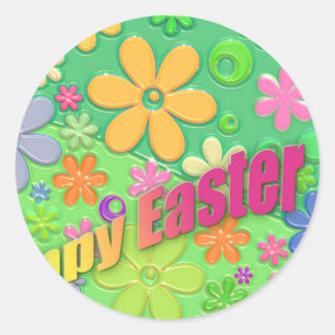 Frohe Ostern Runder Aufkleber