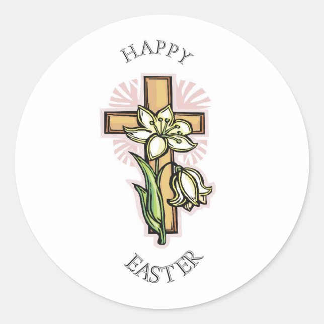 Frohe Ostern! Runder Aufkleber (Vorderseite)