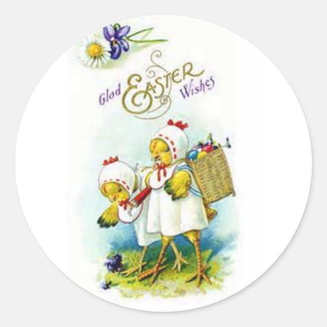 Frohe Ostern Runder Aufkleber (Vorderseite)