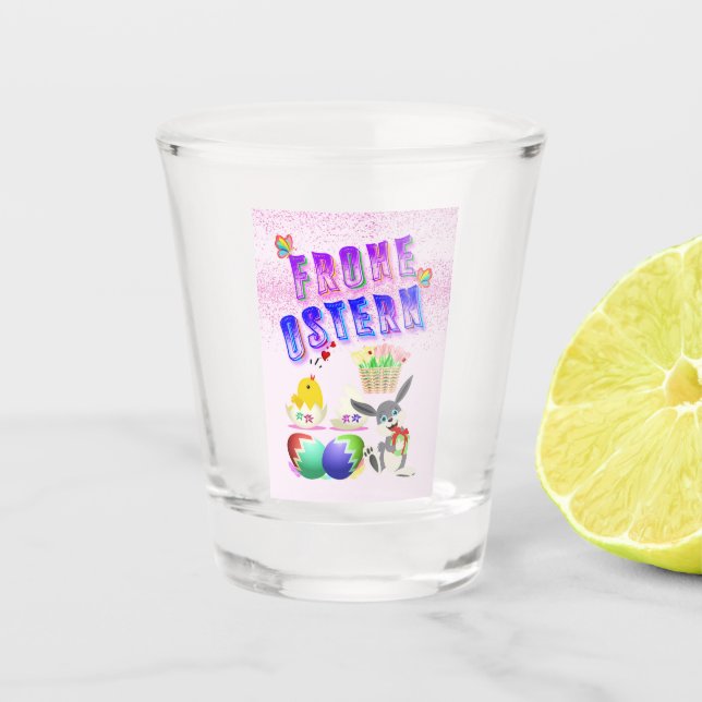 Frohe Ostern Schnapsglas (Vorderseite)