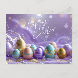 Frohe Ostern schöne bemalte Ostereier Feiertagspostkarte