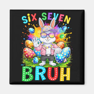 Frohe Ostern Six Seven Bruh Meme Hase Kaninchen Ju Magnet