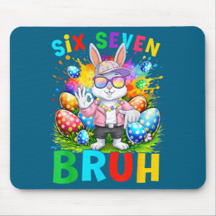 Frohe Ostern Six Seven Bruh Meme Hase Kaninchen Ju Mousepad