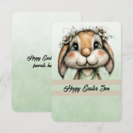 Frohe Ostern Sohn Bunny Kopf Mitteilungskarte