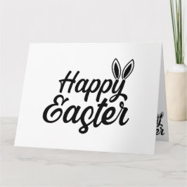 Frohe Ostern, sonnige Ohren auf schwarzem Text Karte