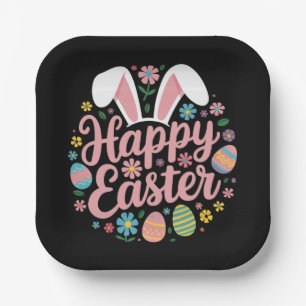 Frohe Ostern Sprüche Ei Hase Pappteller