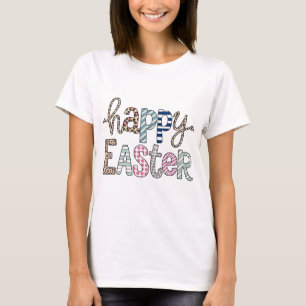 Frohe Ostern Süße Florale Hasen Frühling Leopard T-Shirt