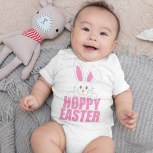 Frohe Ostern - Süße glückliche Osterhase Wortspiel Baby Strampler