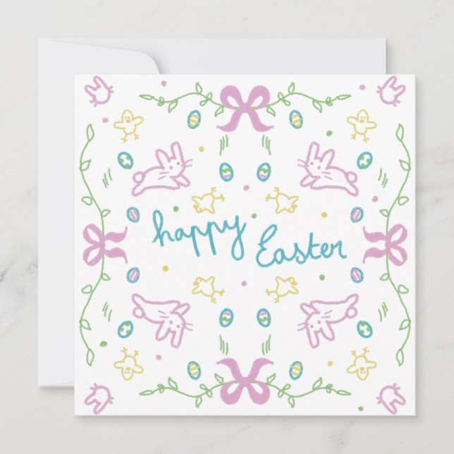 Frohe Ostern Süße Grüße  Einladung (Vorderseite)