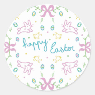 Frohe Ostern Süße Grüße Runder Aufkleber