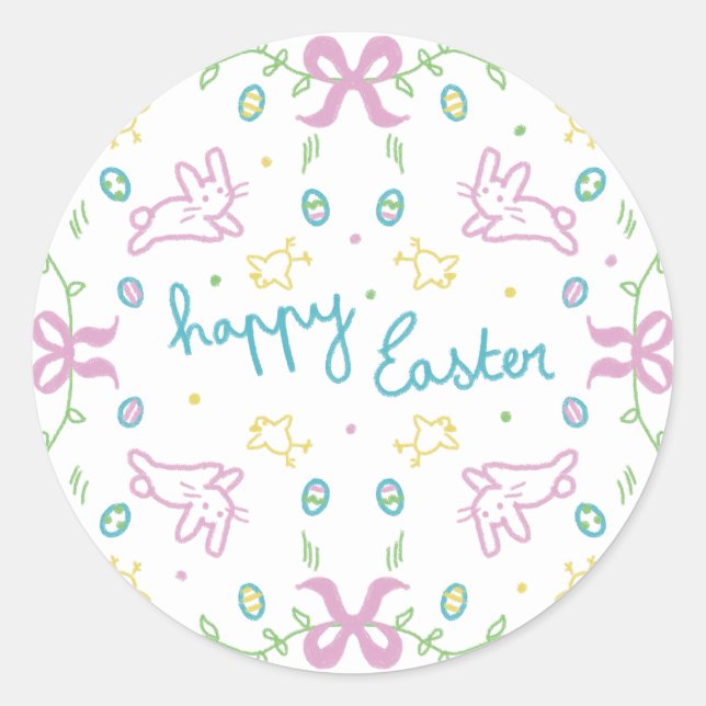 Frohe Ostern Süße Grüße  Runder Aufkleber (Vorderseite)