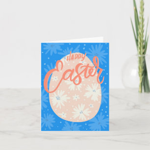 Frohe Ostern Süße Grußkarte mit Blumen und e Karte