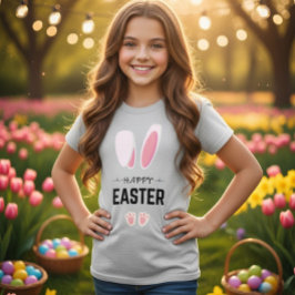 Frohe Ostern Süße Hasenohren Mädchen T-Shirt