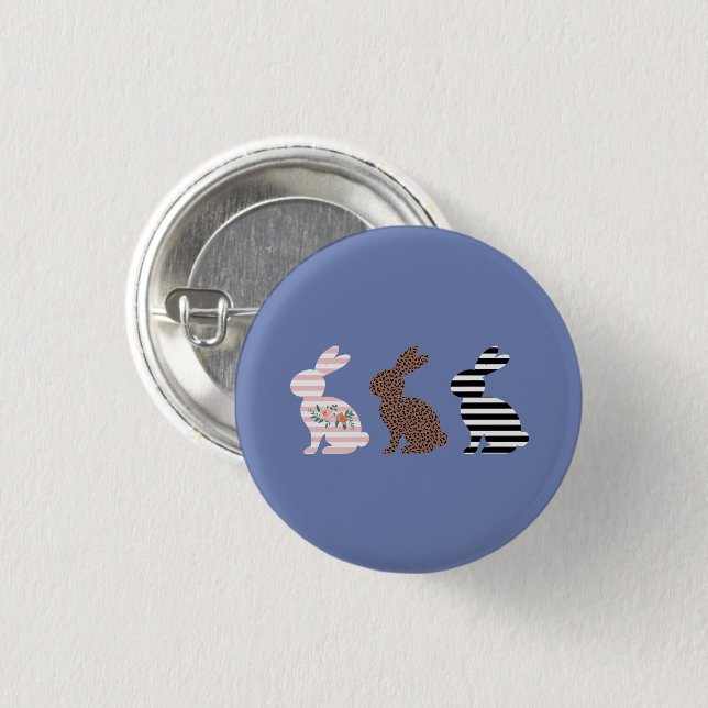 Frohe Ostern Süße Ostern Leopard Hase Kaninchen  Button (Vorne & Hinten)