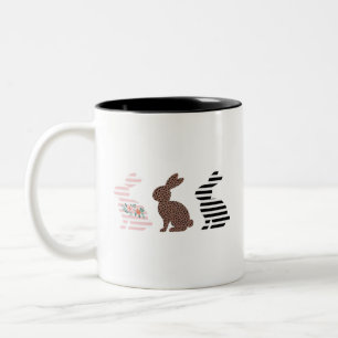 Frohe Ostern Süße Ostern Leopard Hase Kaninchen  Zweifarbige Tasse