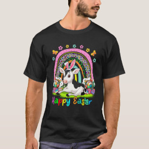 Frohe Ostern Süße Regenbogen-Kuh Ostern Eier Jagd T-Shirt