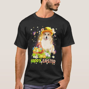 Frohe Ostern Süßer Hase Hund Corgi Eier Korb Hund T-Shirt