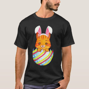 Frohe Ostern Süßer Hase Katze Eier Korb Männer Fra T-Shirt