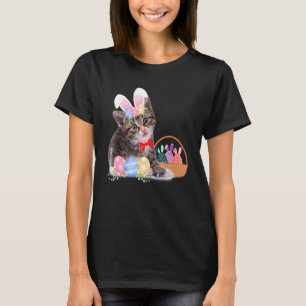 Frohe Ostern Süßer Hase Katze Eier Korb Männer Fra T-Shirt