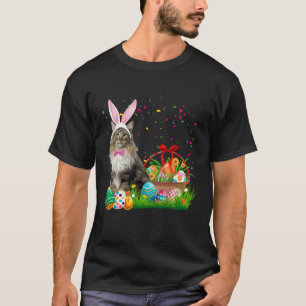 Frohe Ostern Süßer Hase Katze Eier Korb Männer Fra T-Shirt