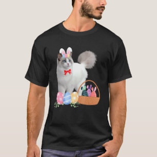 Frohe Ostern Süßer Hase Katze Eier Korb Männer Fra T-Shirt