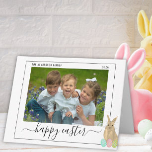 Frohe Ostern Süßer Hase Kinder Foto Feiertagskarte