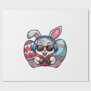 Frohe Ostern Süßer Hase spielt Videospiel Kind Geschenkpapier