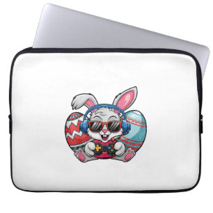 Frohe Ostern Süßer Hase spielt Videospiel Kind Laptopschutzhülle