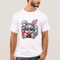 Frohe Ostern Süßer Hase spielt Videospiel Kind