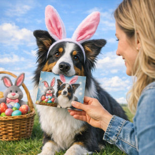 Frohe Ostern Süßer Hund Urlaubsgruß  Karte
