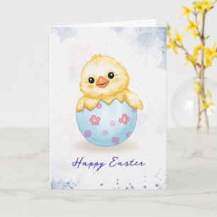 Frohe Ostern Süßes Baby-Küken Aquarell Karte