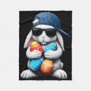 Frohe Ostern Tag Eier Hase Jungen Mädchen Kinder Fleecedecke