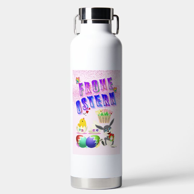 Frohe Ostern Trinkflasche (Vorderseite)