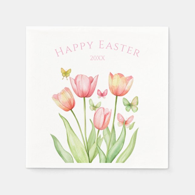 Frohe Ostern Tulpe  Serviette (Vorderseite)