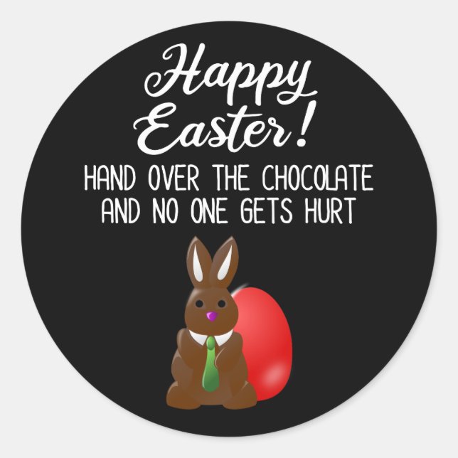 Frohe Ostern! Übergeben Sie die Schokoladenküche Runder Aufkleber (Vorderseite)