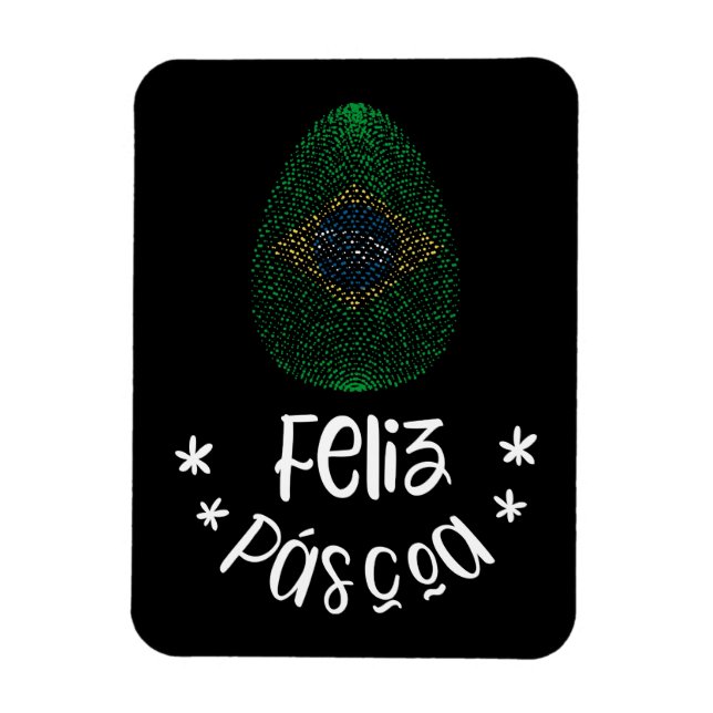 Frohe Ostern und Ostern Ei mit brasilianischer Fla Magnet (Vertikal)
