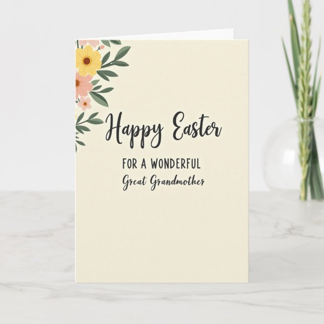 Frohe Ostern Urgroßmutter Karte (Vorderseite)