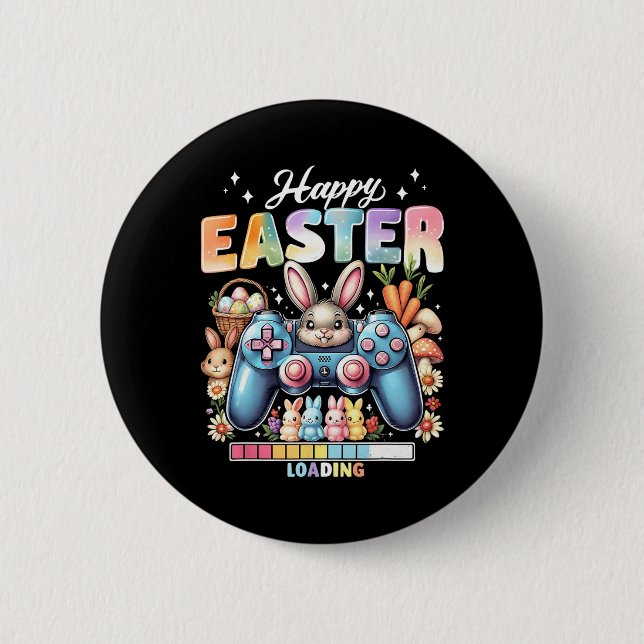 Frohe Ostern Videospiel-Controller Osterhase Ga Button (Vorderseite)