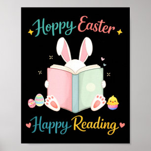 Frohe Ostern, viel Spaß beim Lesen, Hasendesign fü Poster