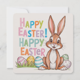 Frohe Ostern vintage Hase personalisiert Feiertagskarte