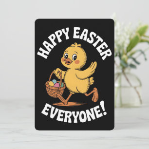 Frohe Ostern Vintage-Küken Cartoon Retro Feiertagskarte