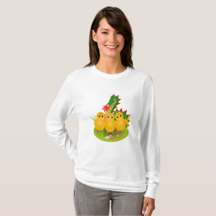 Frohe Ostern von drei Küken und dem Drachen von Mo T-Shirt