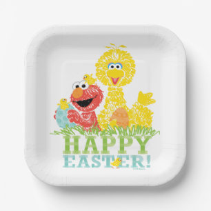 Frohe Ostern von Elmo & Big Bird Pappteller