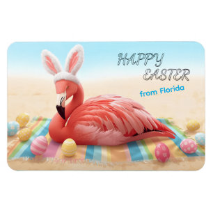Frohe Ostern von Florida Flamingo Osterhase am Str Magnet