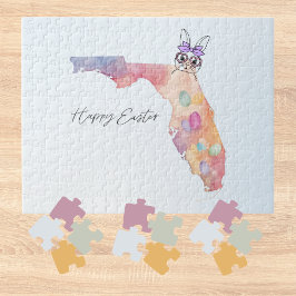Frohe Ostern von Florida-Pastell-Eiern und -Hase