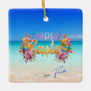 Frohe Ostern von Floridas tropischem Strand Keramikornament